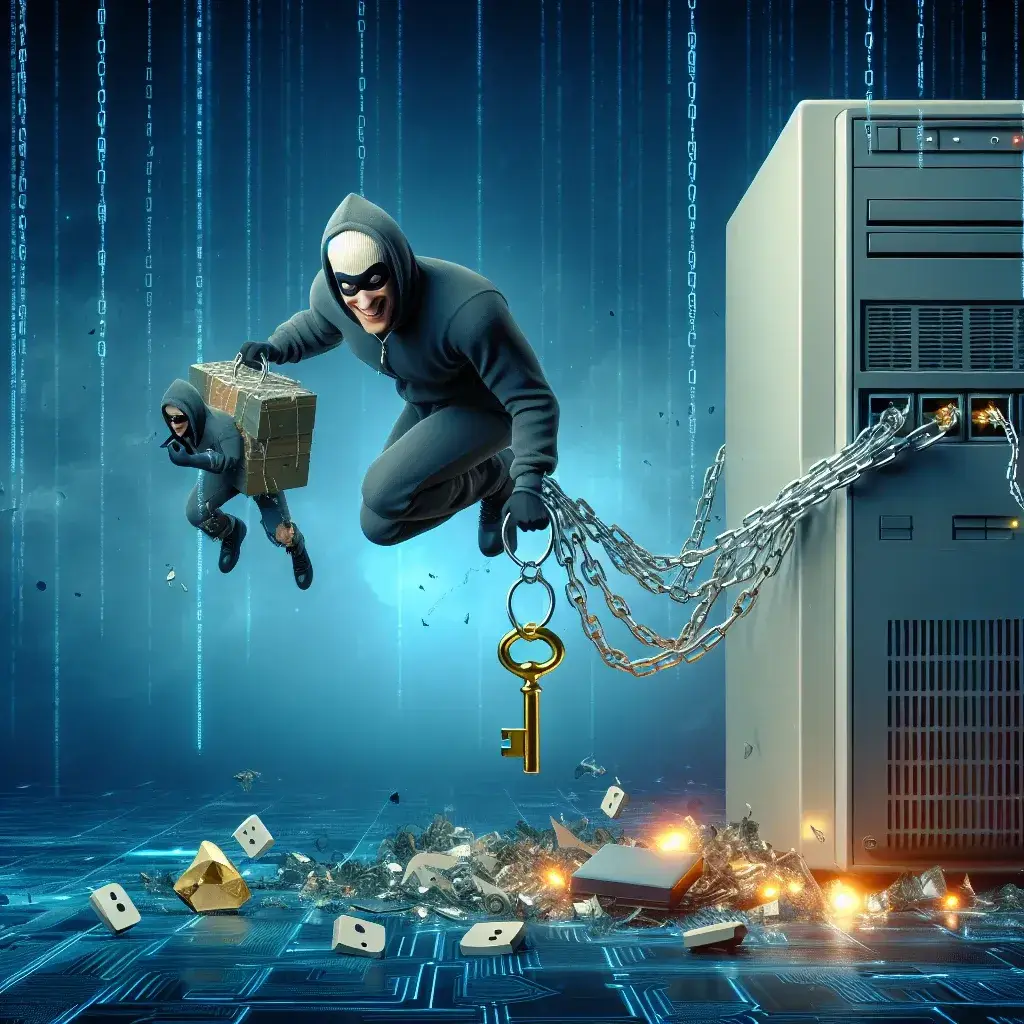 "Illustration depicting cybersecurity vulnerabilities faced by third-party contractors in the construction industry, highlighting the importance of secure practices."