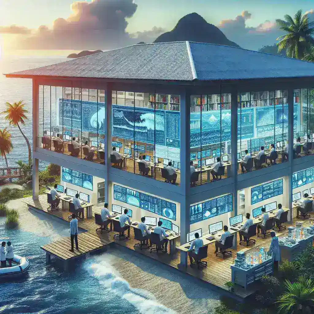 "BMKG officials inaugurate IoT-based tsunami monitoring center in Ambon, enhancing disaster response and safety measures."